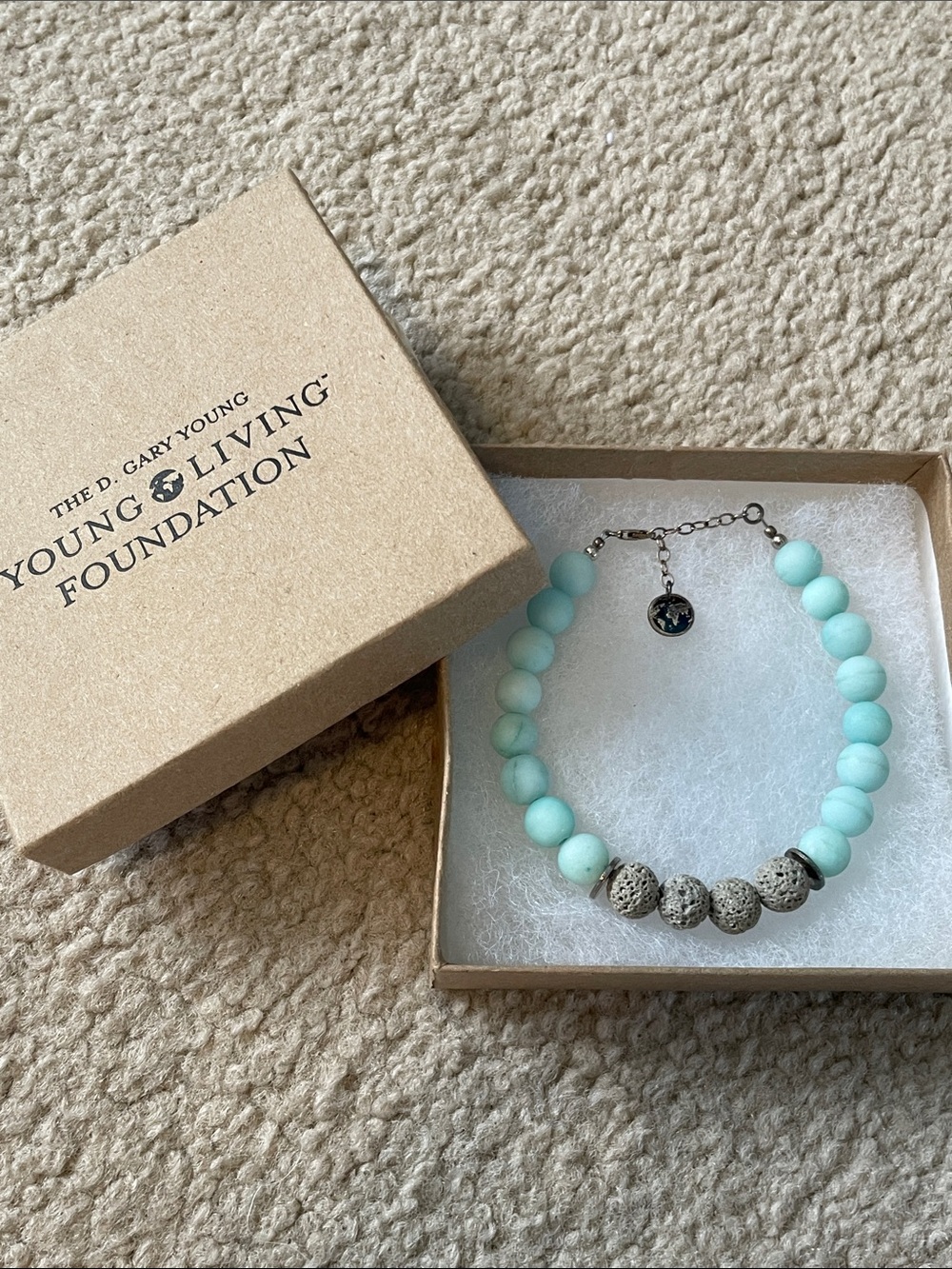 YLF Sterling Silver, Lava Rock, Turquoise Diffuser Bracelet